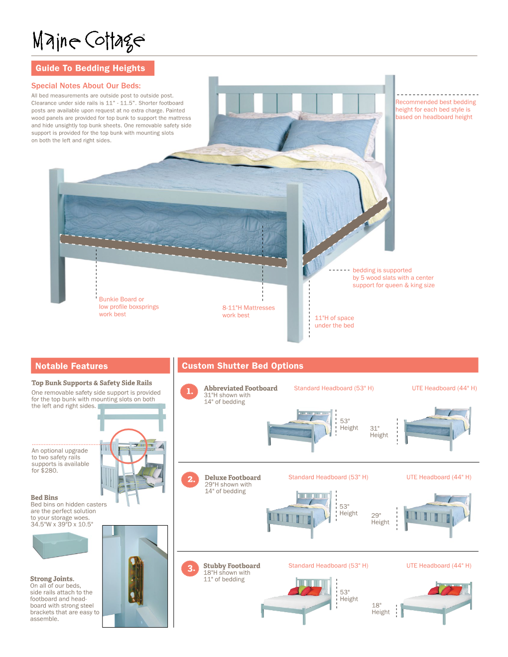 Guide to Bedding Heights Notable Features Custom Shutter Bed Options