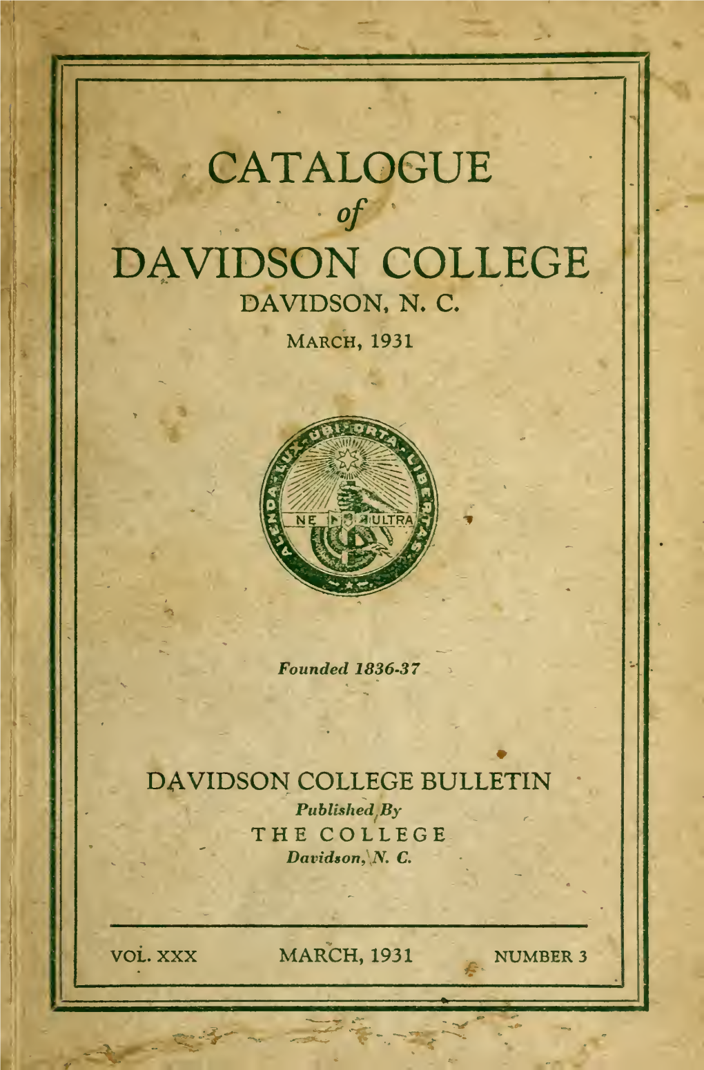 Davidson College Catalog