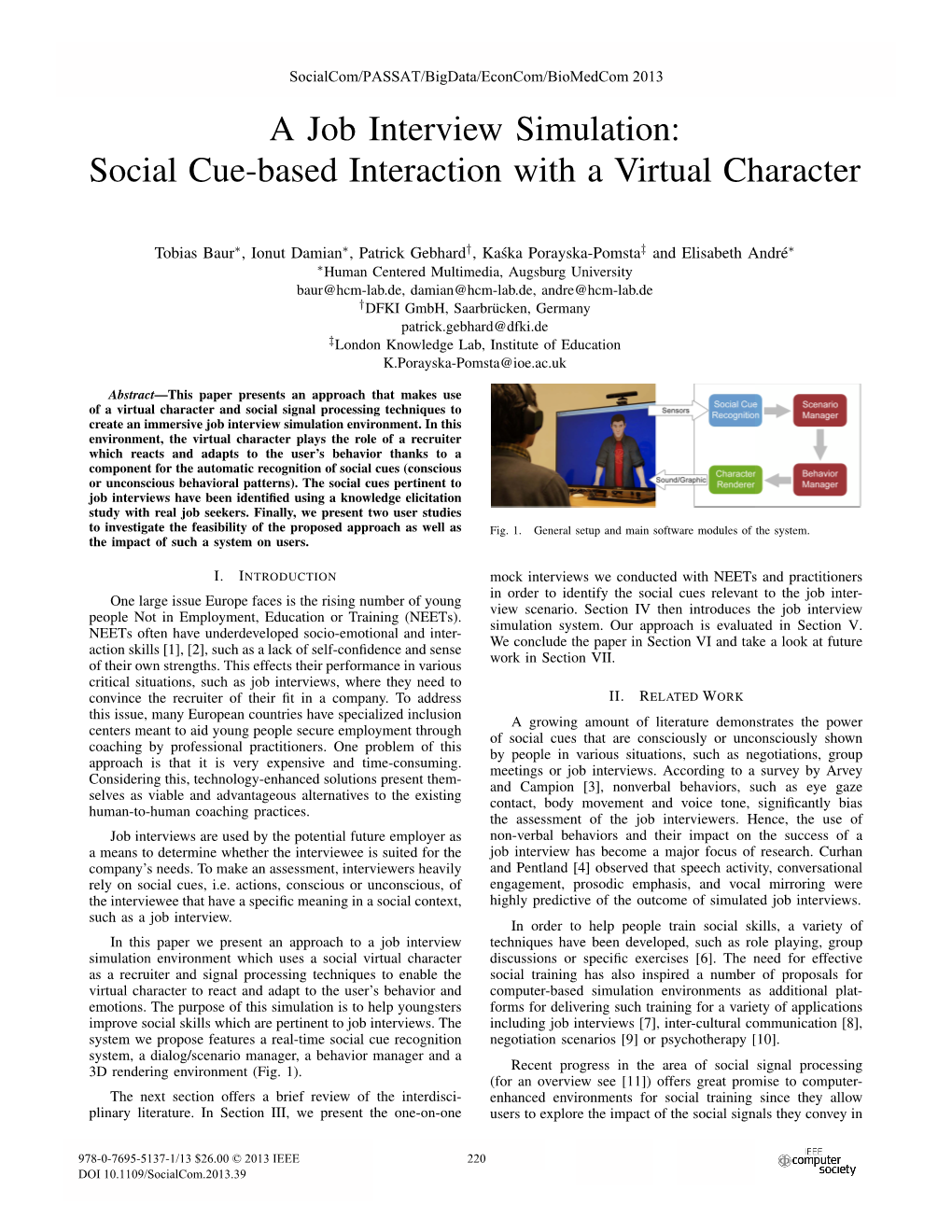 Social Cue-Based Interaction with a Virtual Character