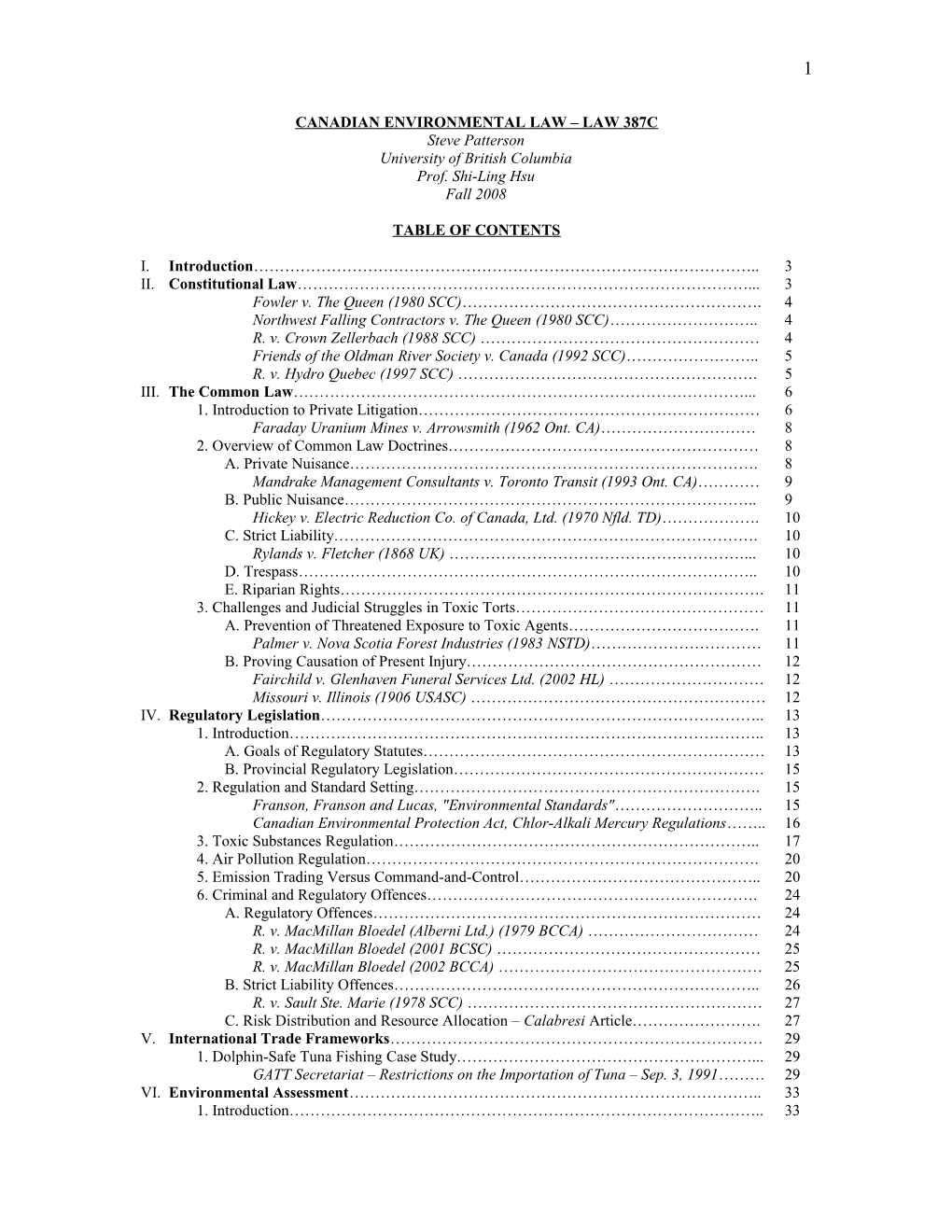 Canadian Environmental Law Law 387C