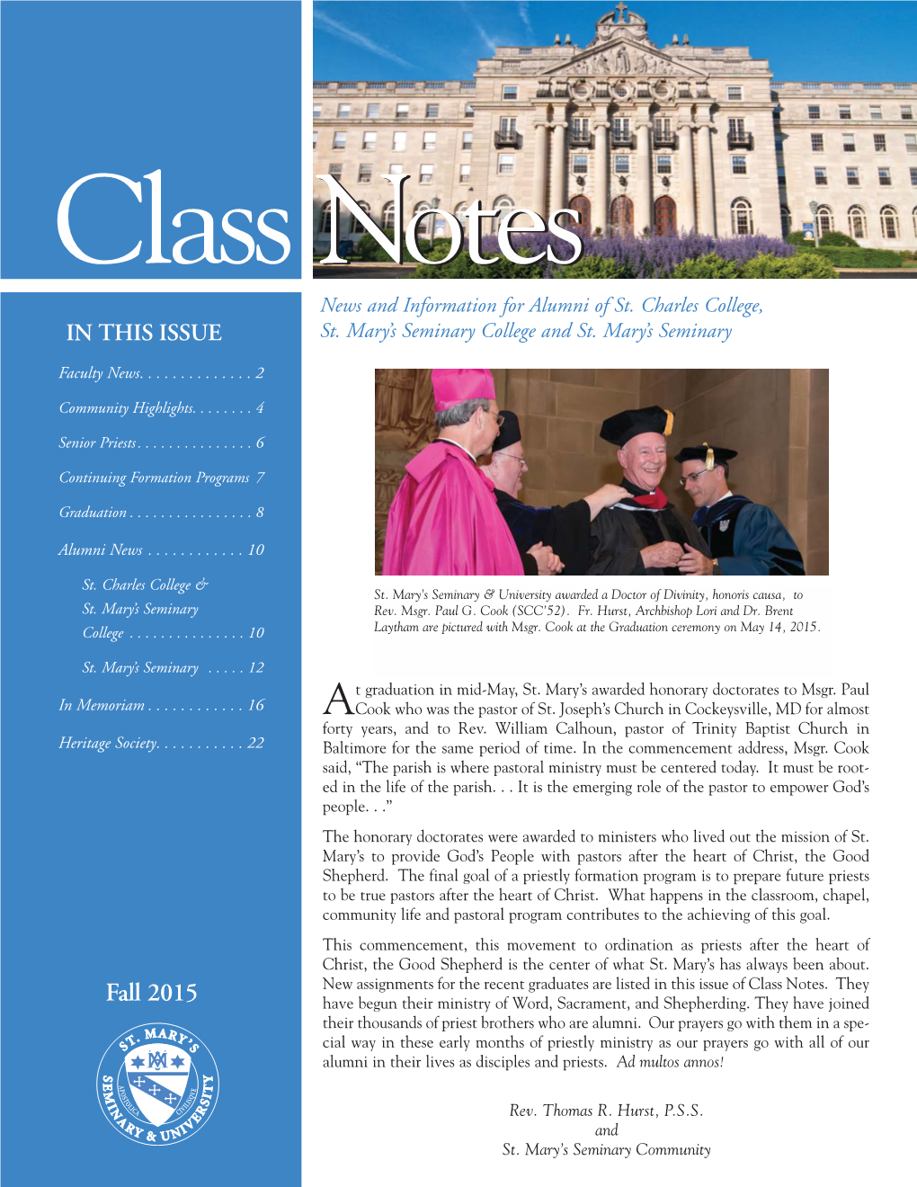 Class Notes Fall 2015 Class Notes Fall 15.7 Class Notes Spring04.4 9/6/15 10:37 PM Page 3