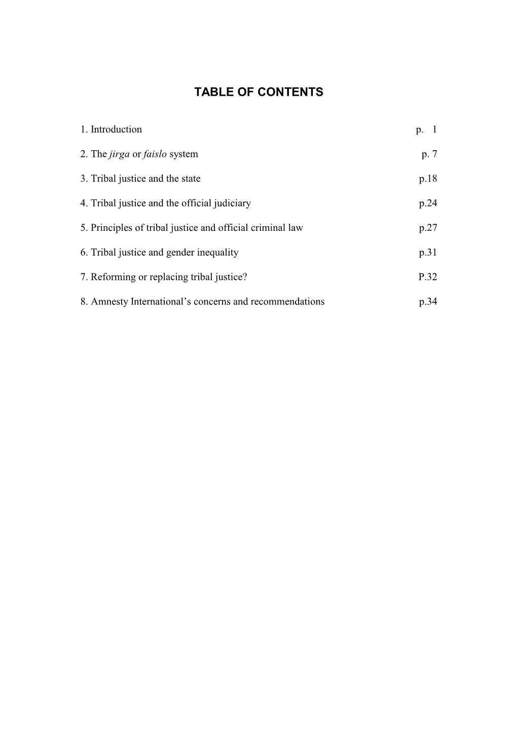 Table of Contents