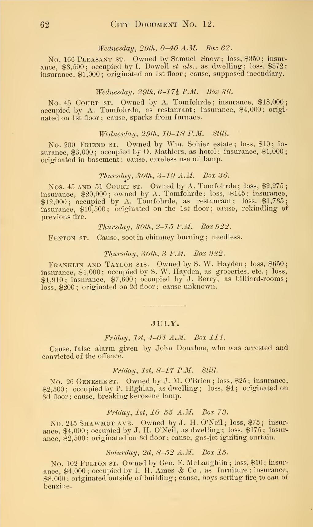 1892 Fire Commissioner's 20Th Annual Report Part 2