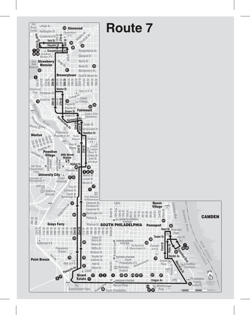 Route 7 I D Y a V G H S E Cumberland St a V Sedgle Ood a 28Th St York St 27Th St 39