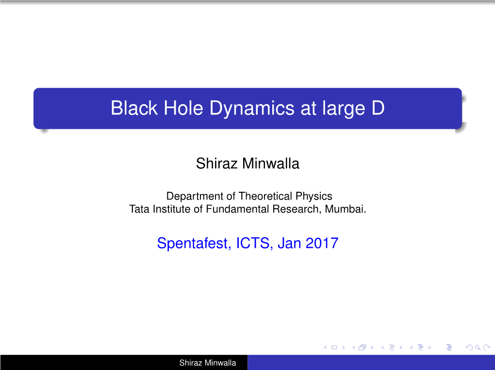 Black Hole Dynamics at Large D