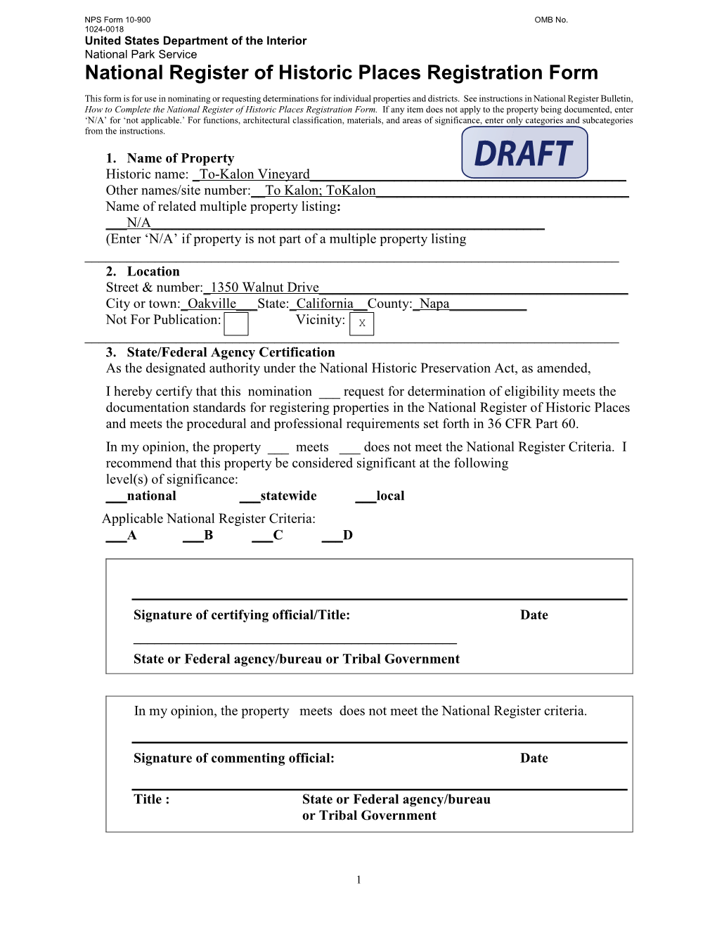 National Register of Historic Places Registration Form