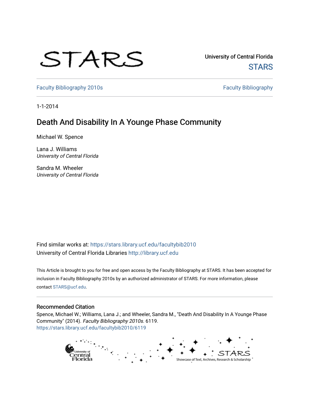 Death and Disability in a Younge Phase Community