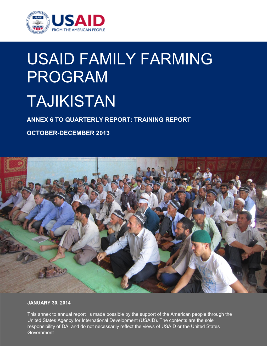 Usaid Family Farming Program Tajikistan