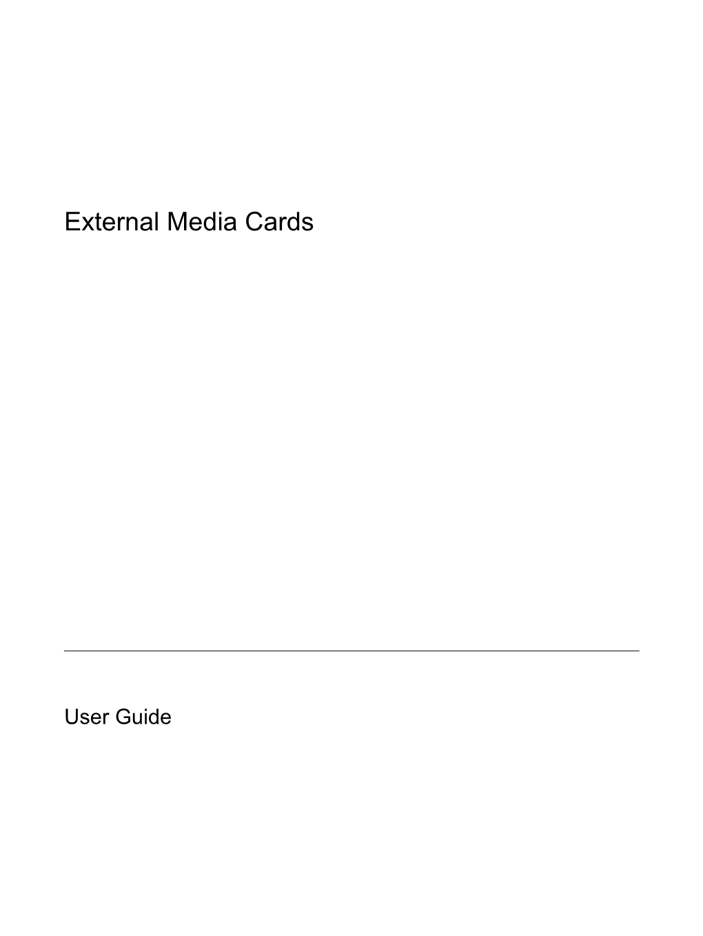 External Media Cards