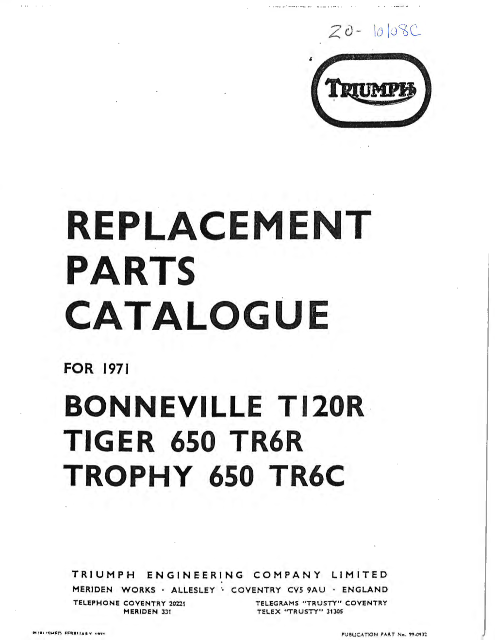 Replacement Parts Catalogue