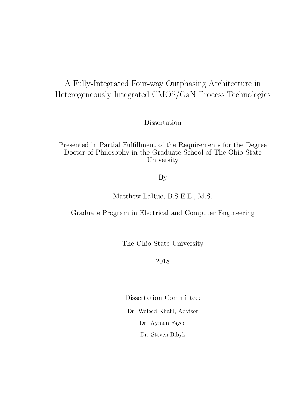 A Fully-Integrated Four-Way Outphasing Architecture in Heterogeneously Integrated CMOS/Gan Process Technologies