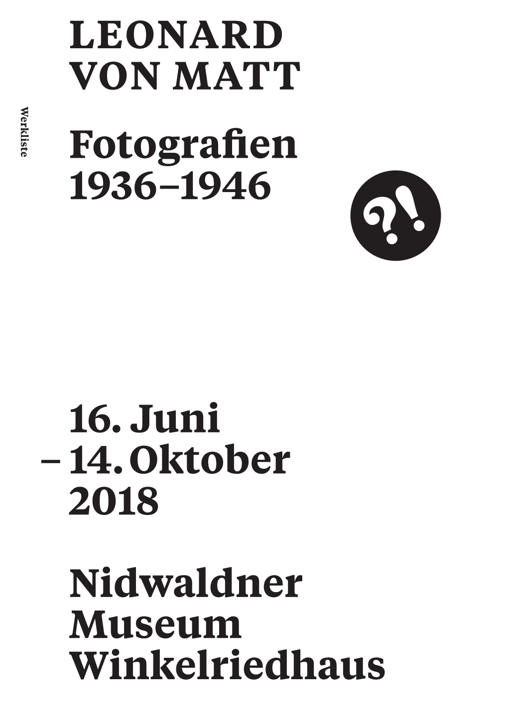 LEONARD VON MATT Fotografien 1936–1946 Nidwaldner Museum