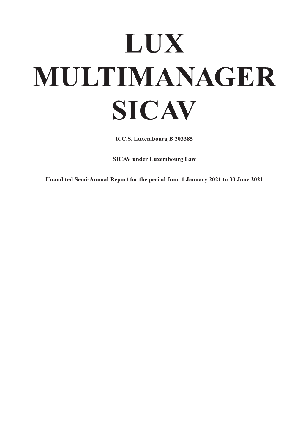 Lux Multimanager Sicav