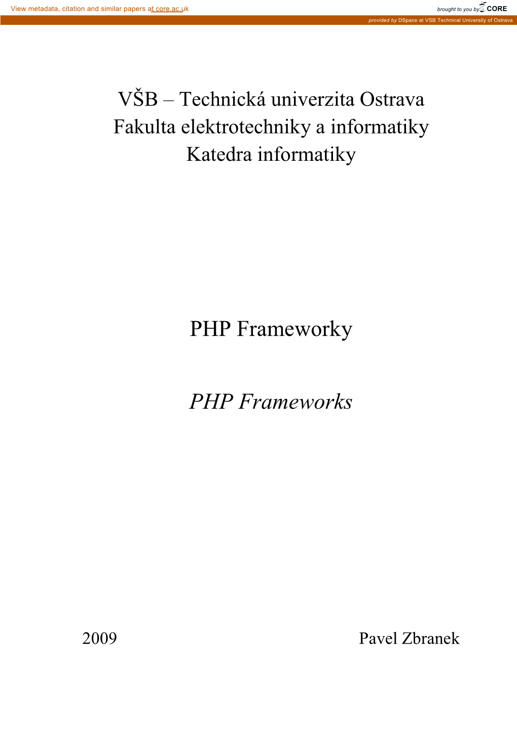 PHP Frameworky