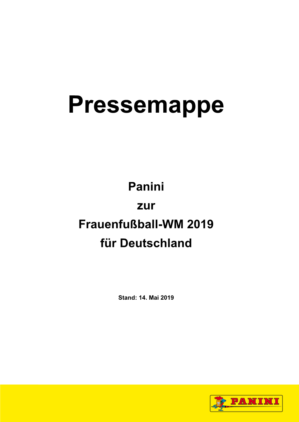 Pressemappe Panini Zur Frauenfußball-WM 2019 Für Deutschland