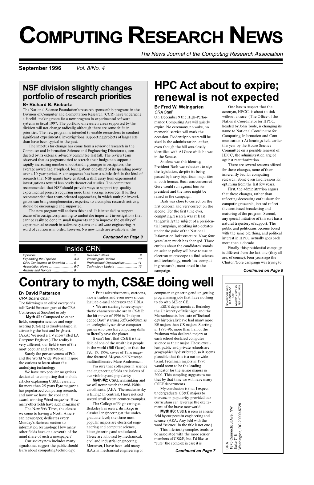 September 1996 Y Portfolio Ofresearch NSF Divisionslightlychanges Pnos