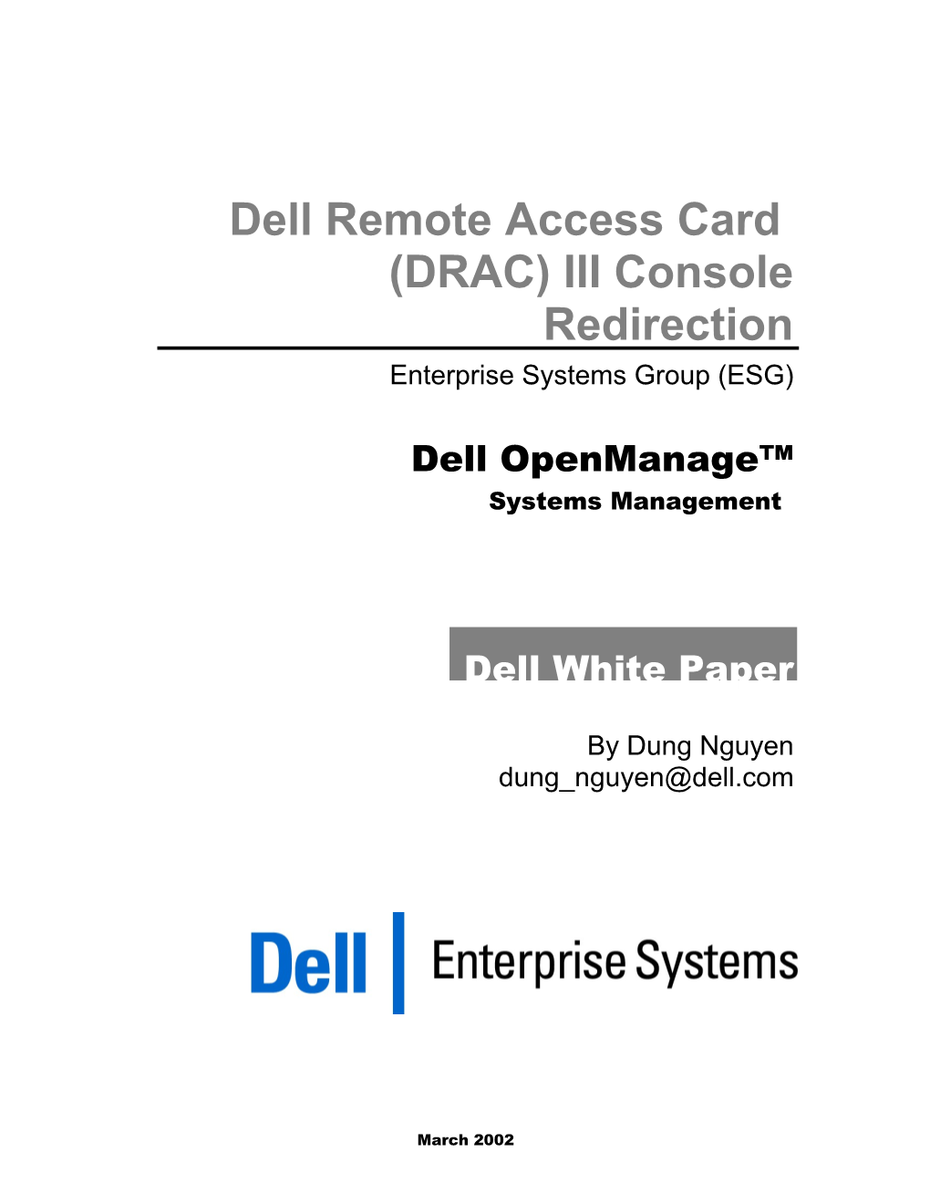 Dell Remote Access Card Console Redirection