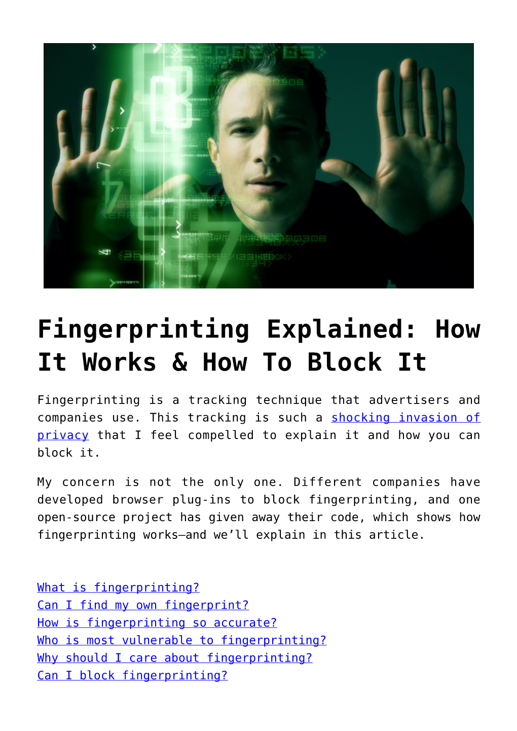 Fingerprinting Explained: How It Works & How to Block It