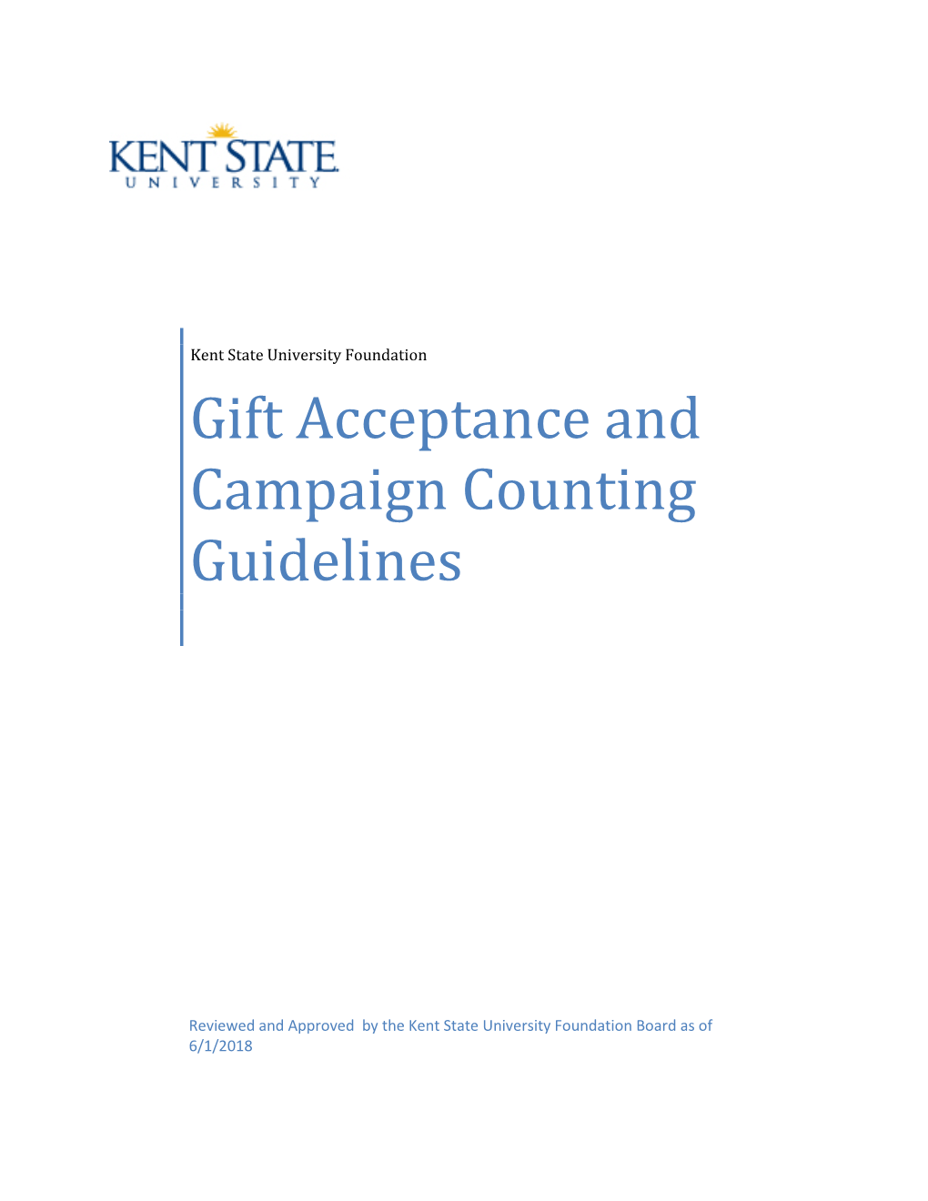 Gift Acceptance and Campaign Counting Guidelines