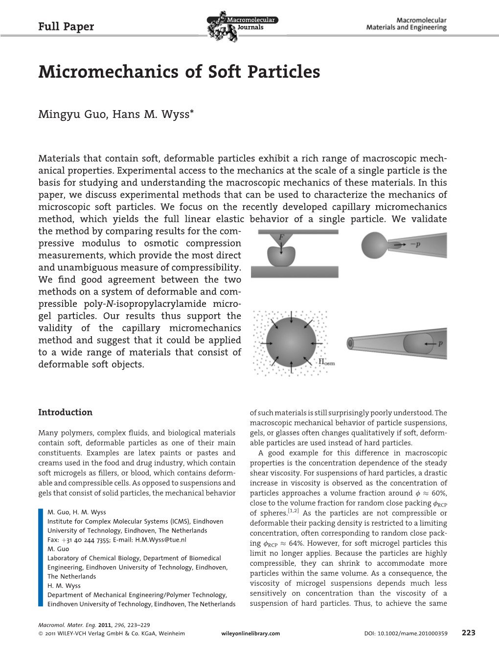 Micromechanics of Soft Particles