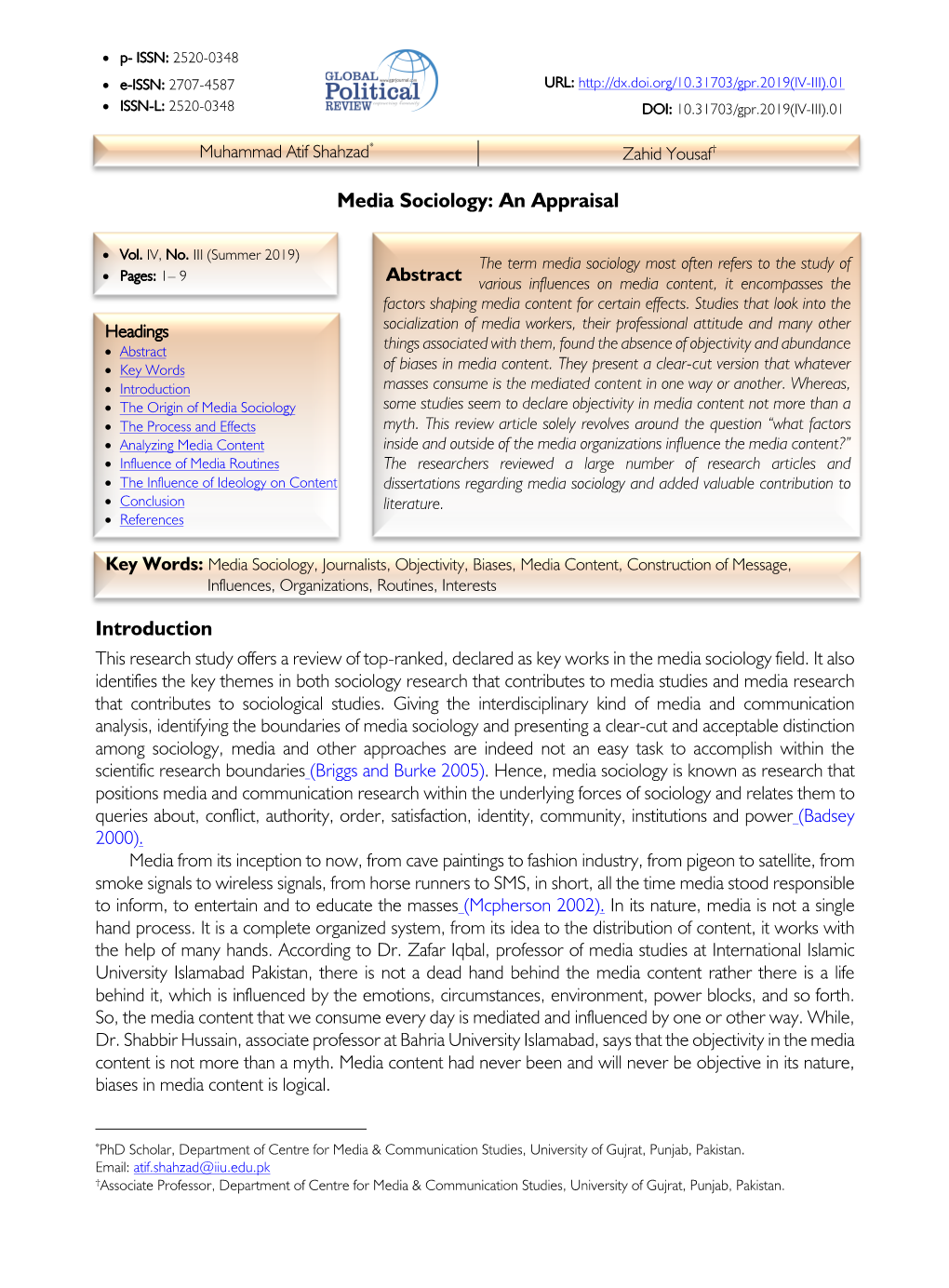 Media Sociology: an Appraisal