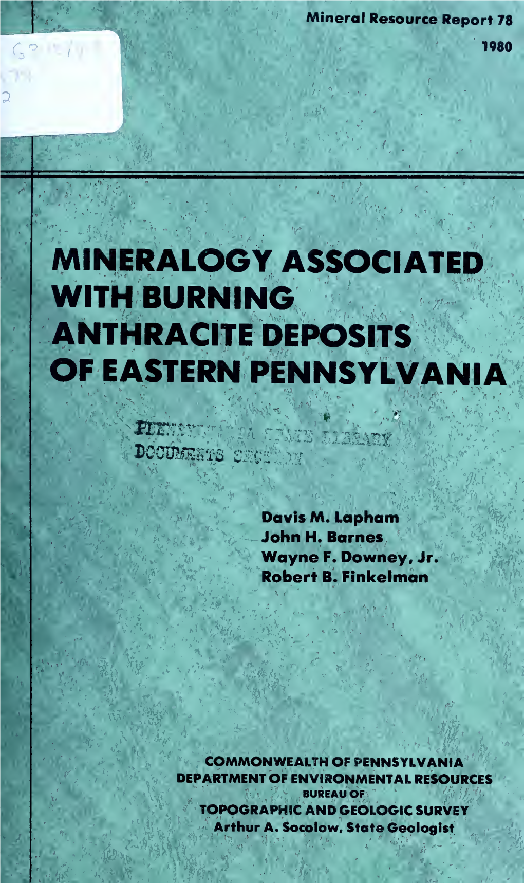 Mineralogy Associated with Burning Anthracite Deposits of Eastern Pennsylvania