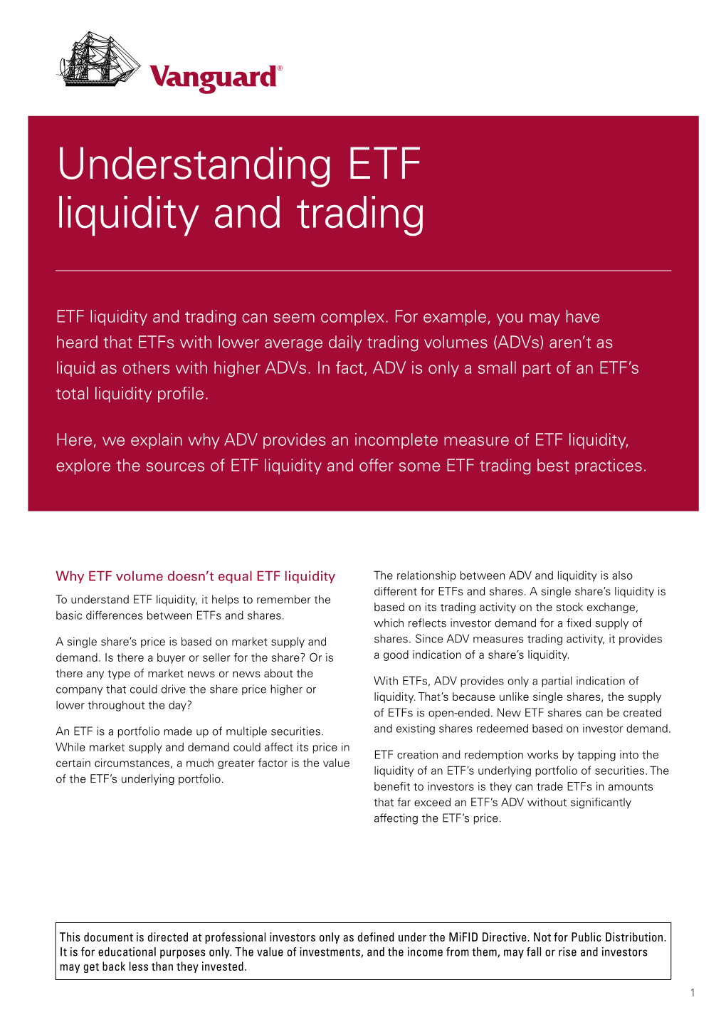 Understanding ETF Liquidity and Trading