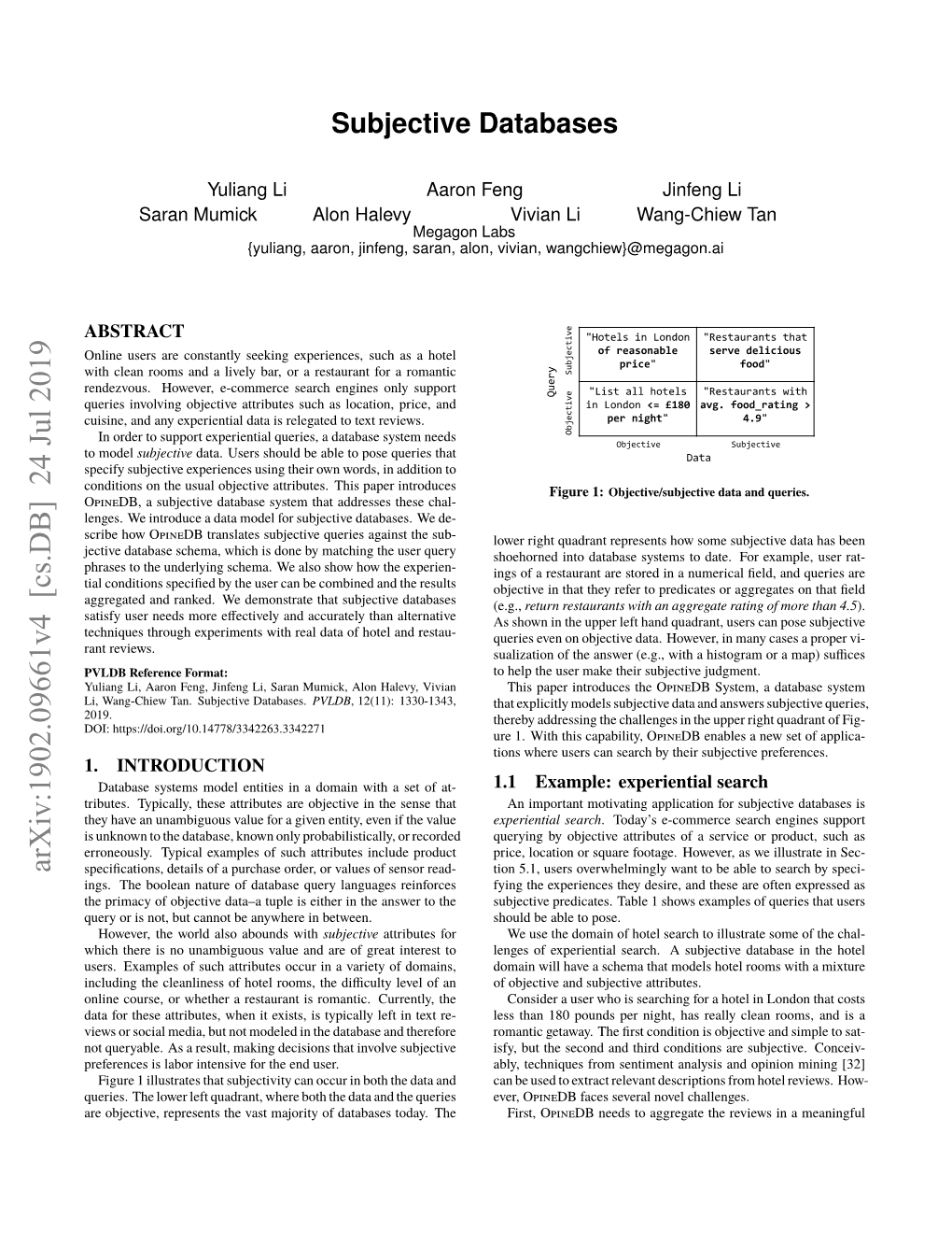 Arxiv:1902.09661V4 [Cs.DB] 24 Jul 2019