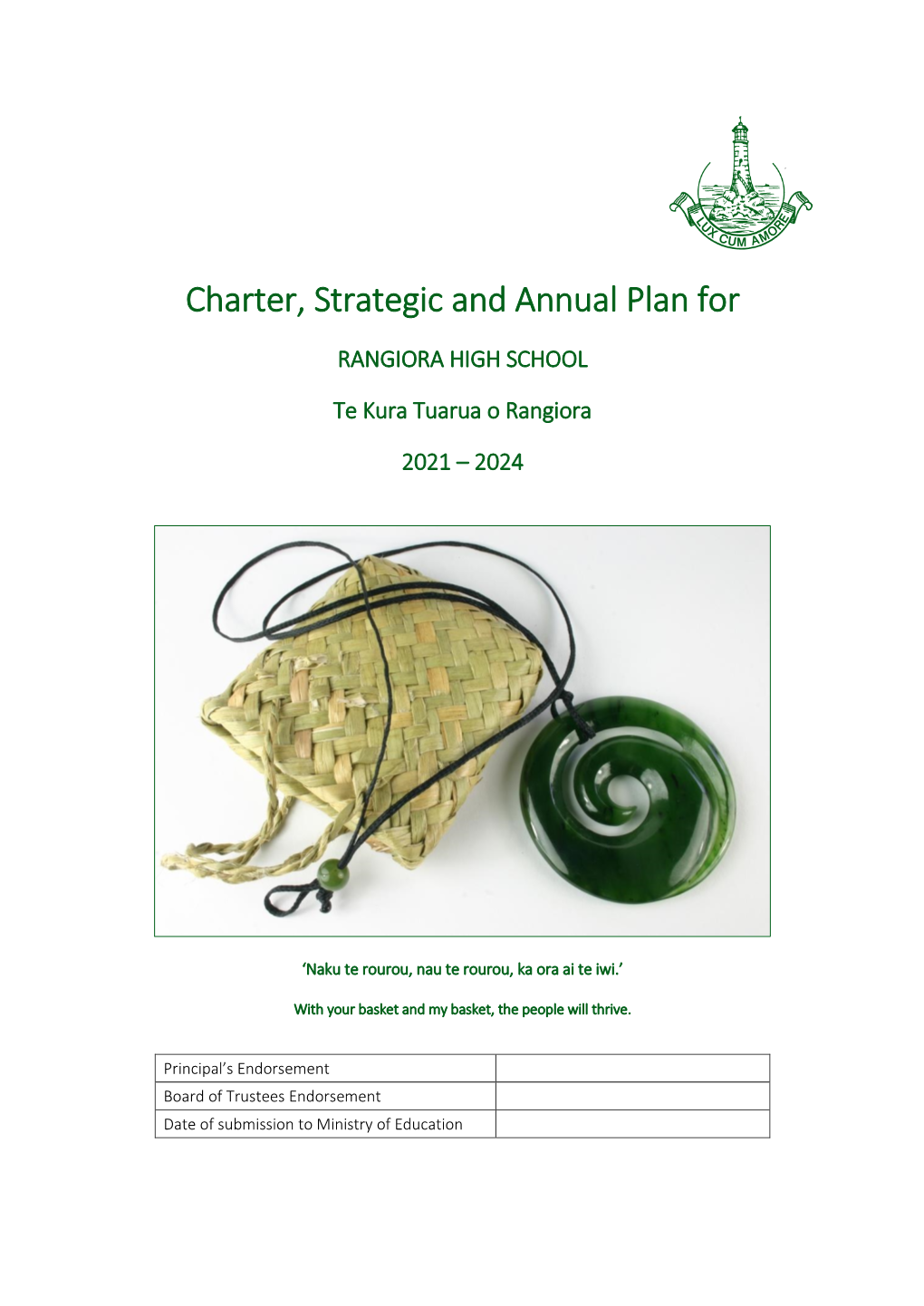 Charter, Strategic and Annual Plan For