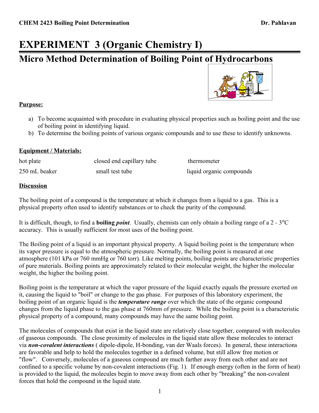 Experiment 1: Melting Points