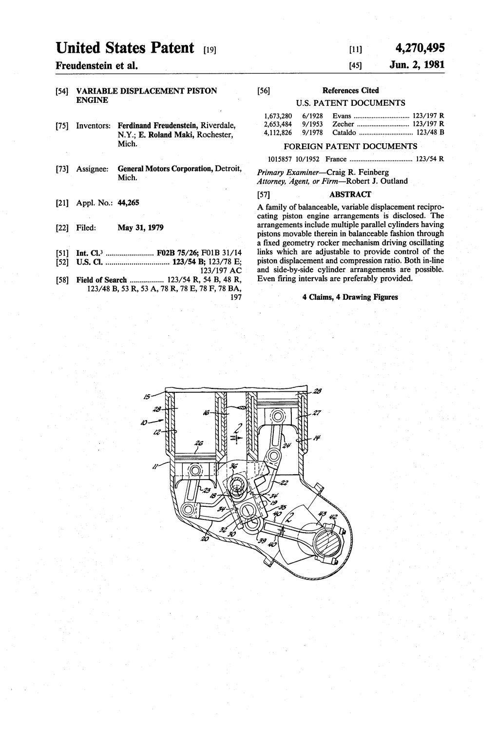 Nited States Patent (19) 11) 4,270,495 Freudenstein Et Al