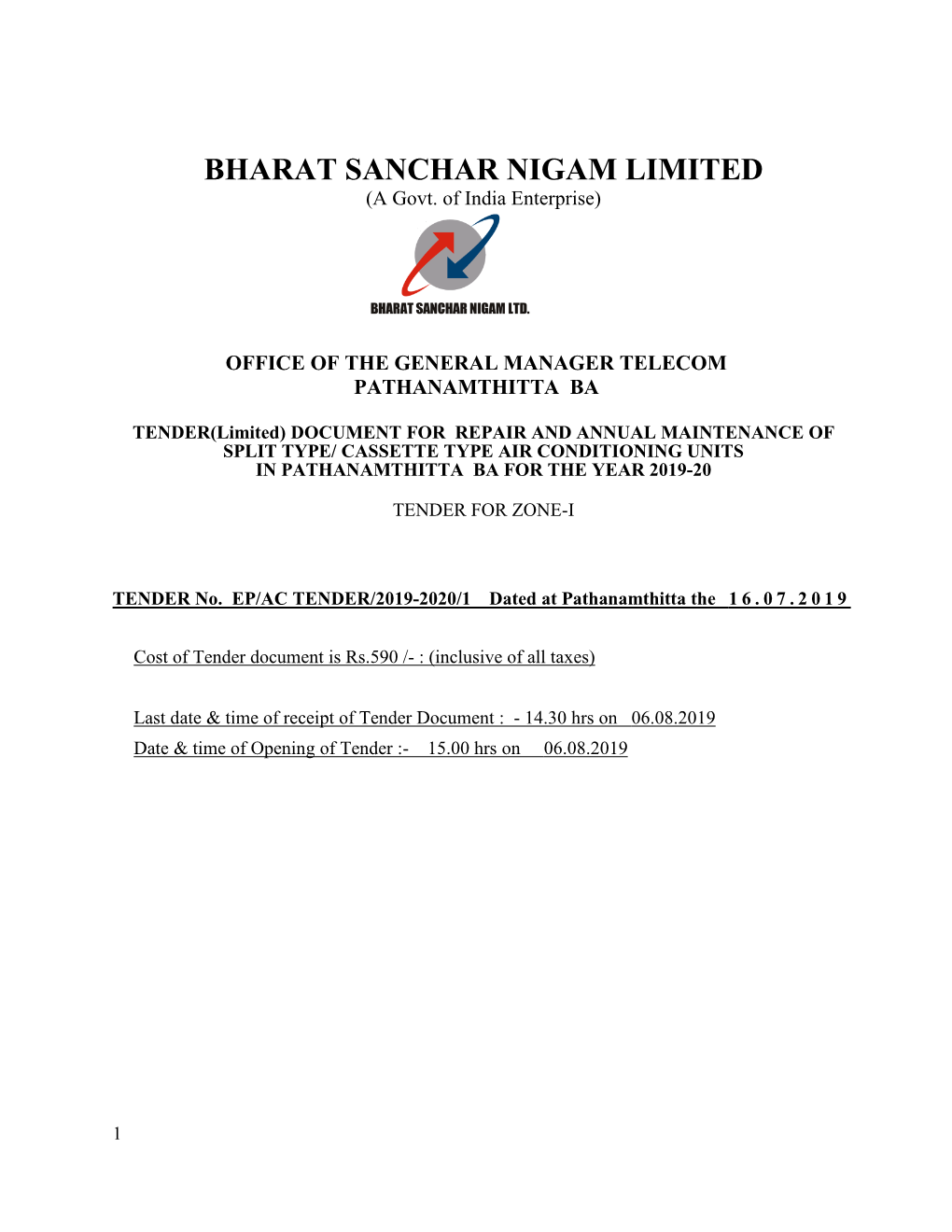 BHARAT SANCHAR NIGAM LIMITED (A Govt