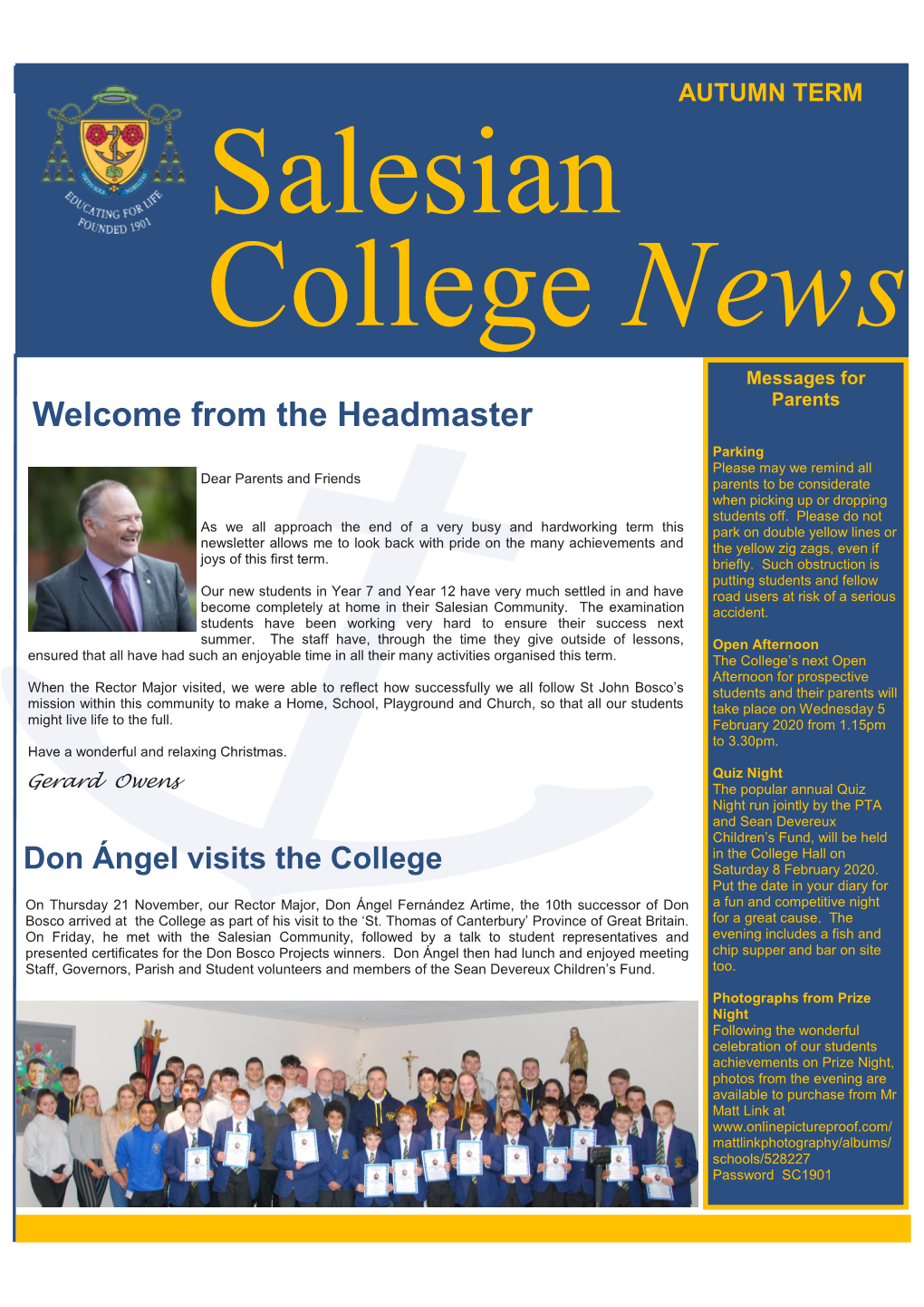 Welcome from the Headmaster