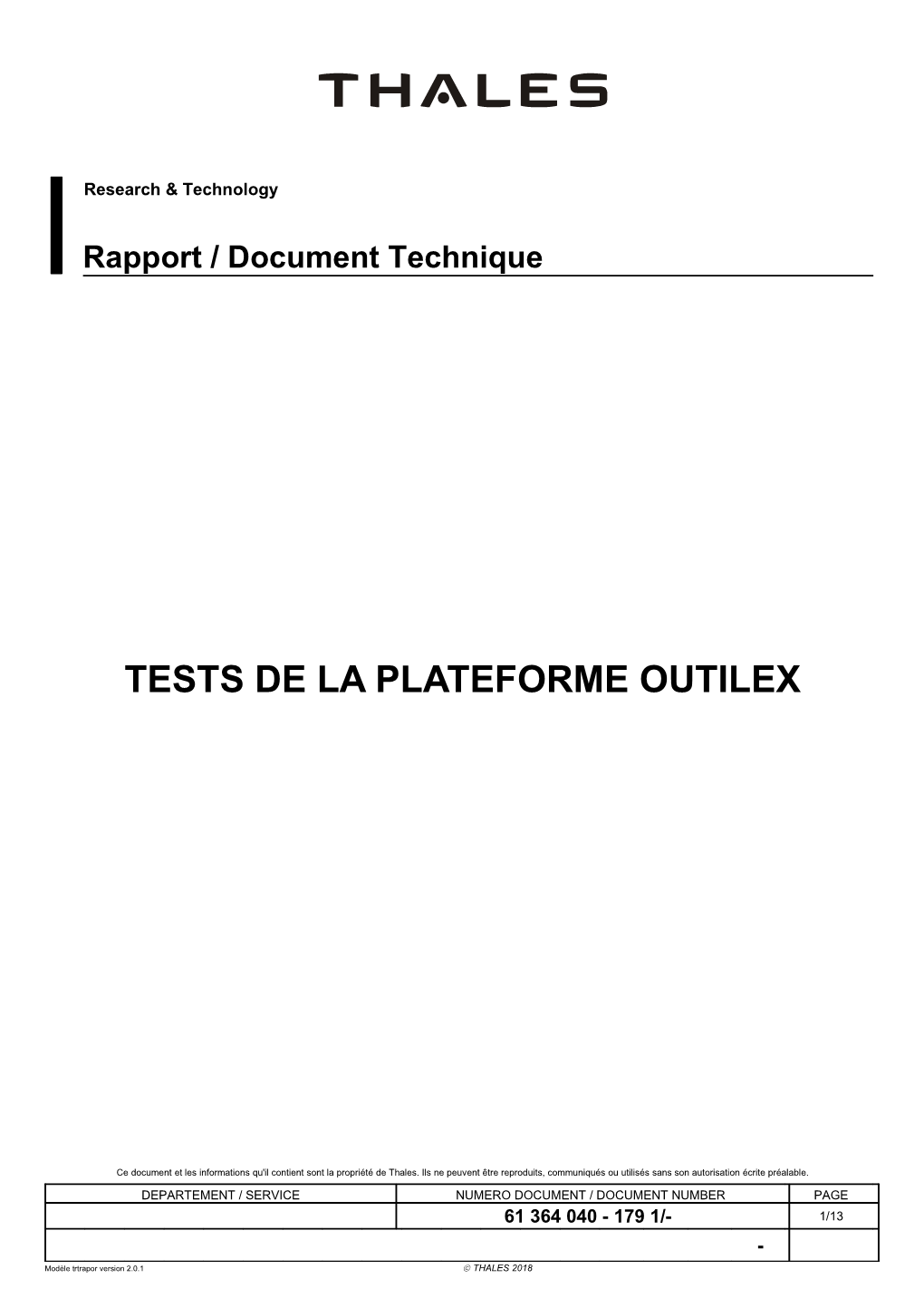 Rapport/Document Technique