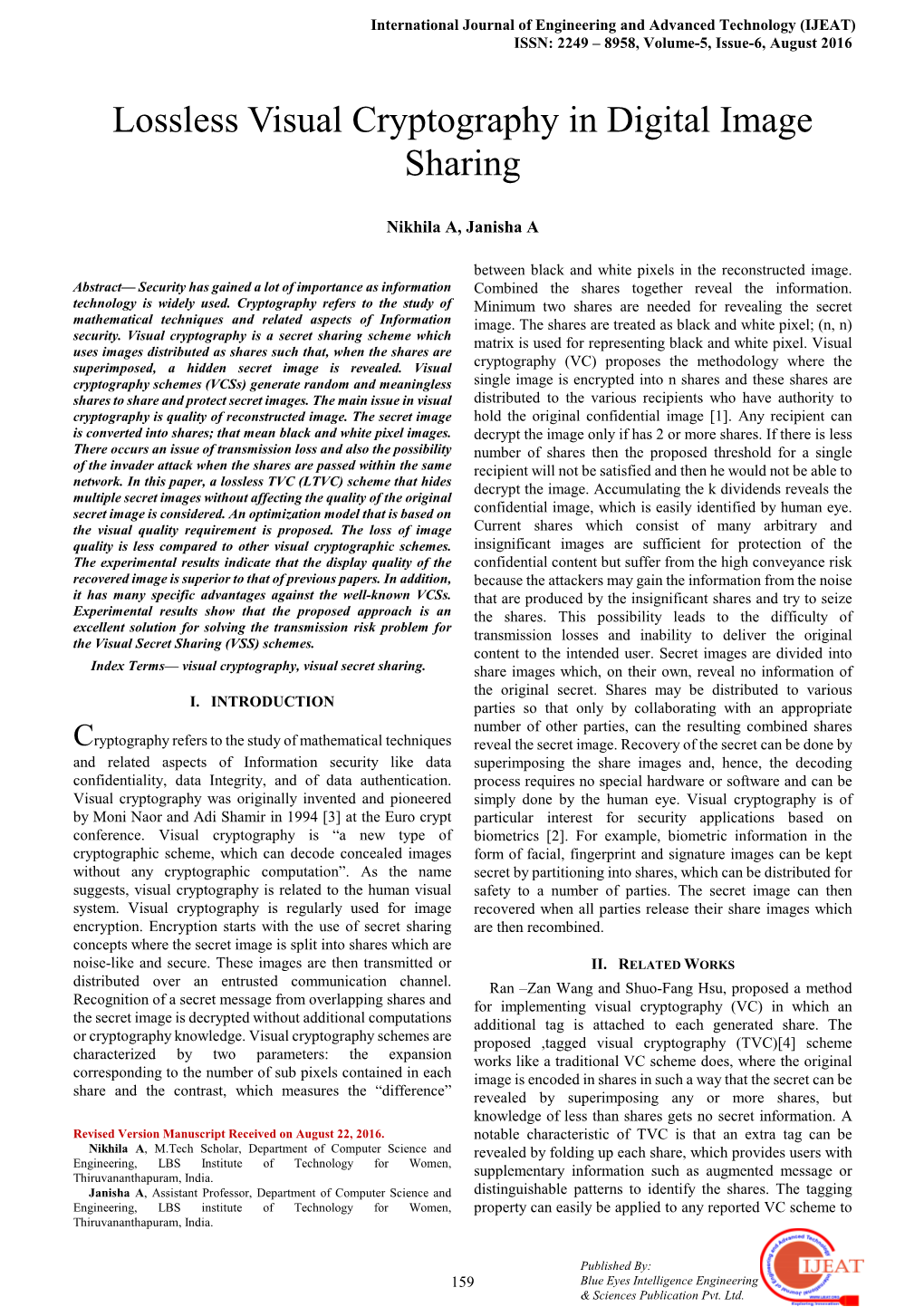 Lossless Visual Cryptography in Digital Image Sharing