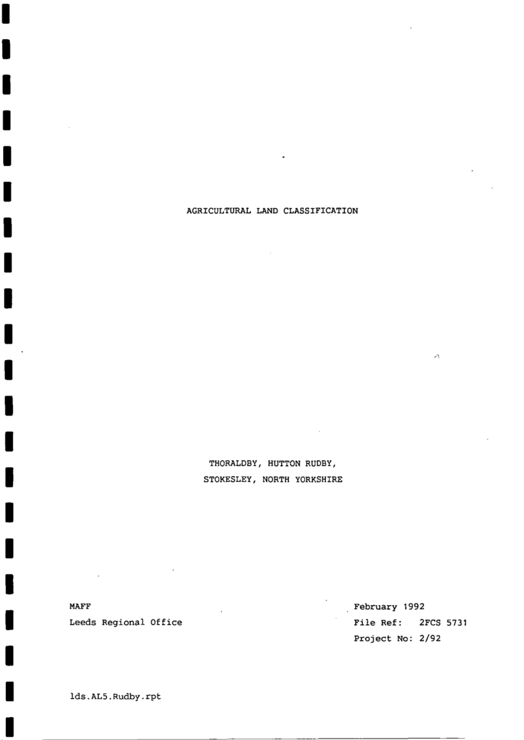 Agricultural Land Classification Thoraldby, Hutton