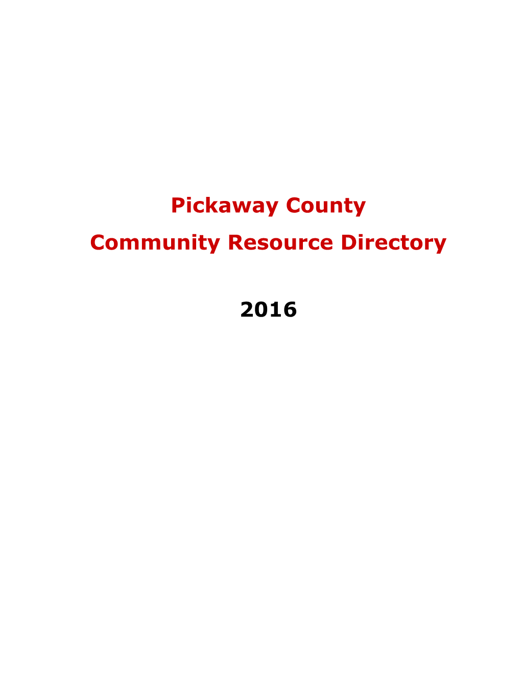 Pickaway County Community Resource Directory 2016