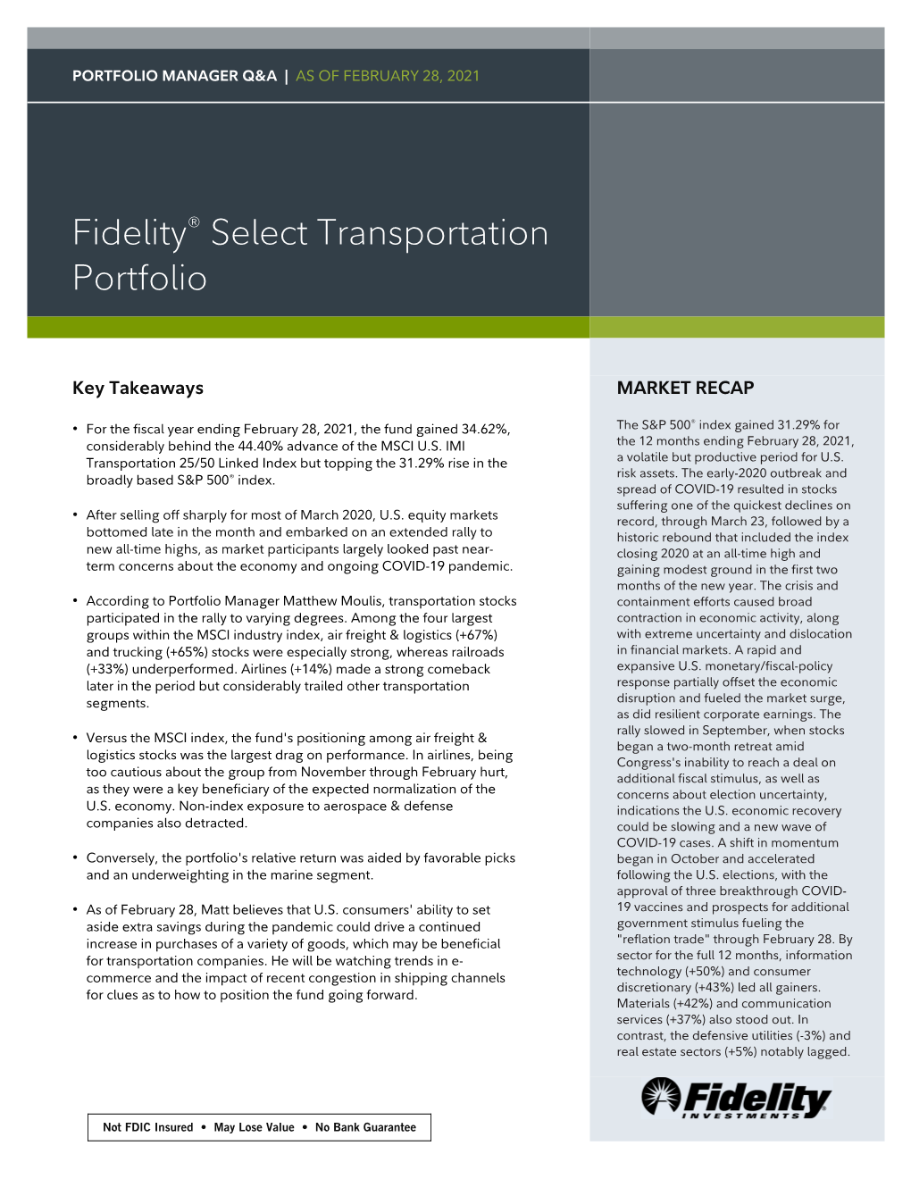 Fidelity® Select Transportation Portfolio