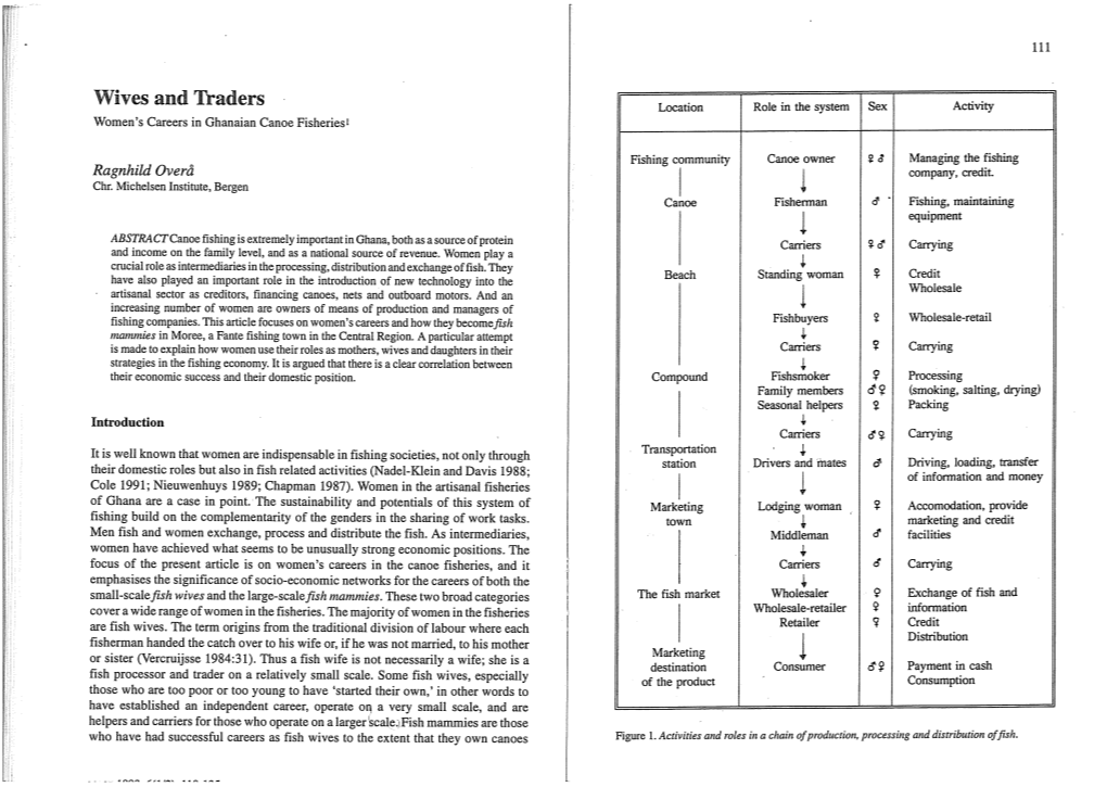 Wives and Traders; Women's Careers in Ghanaian Canoe Fisheries