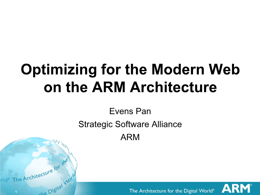 Optimizing for the Modern Web on the ARM Architecture