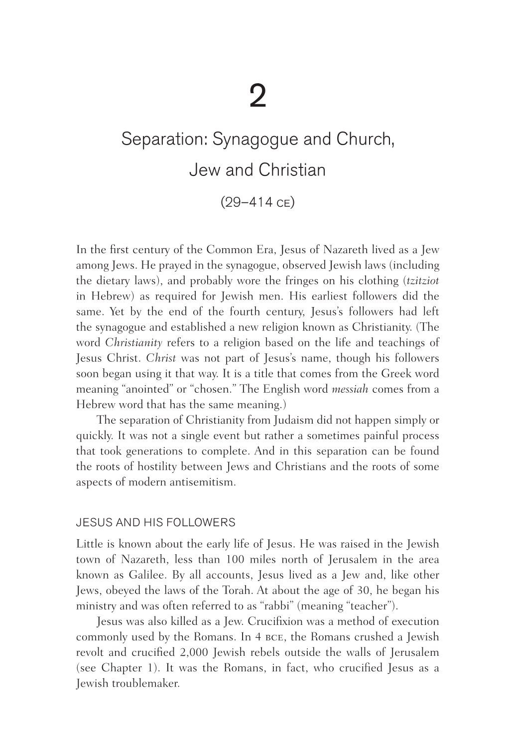 Separation: Synagogue and Church, Jew and Christian