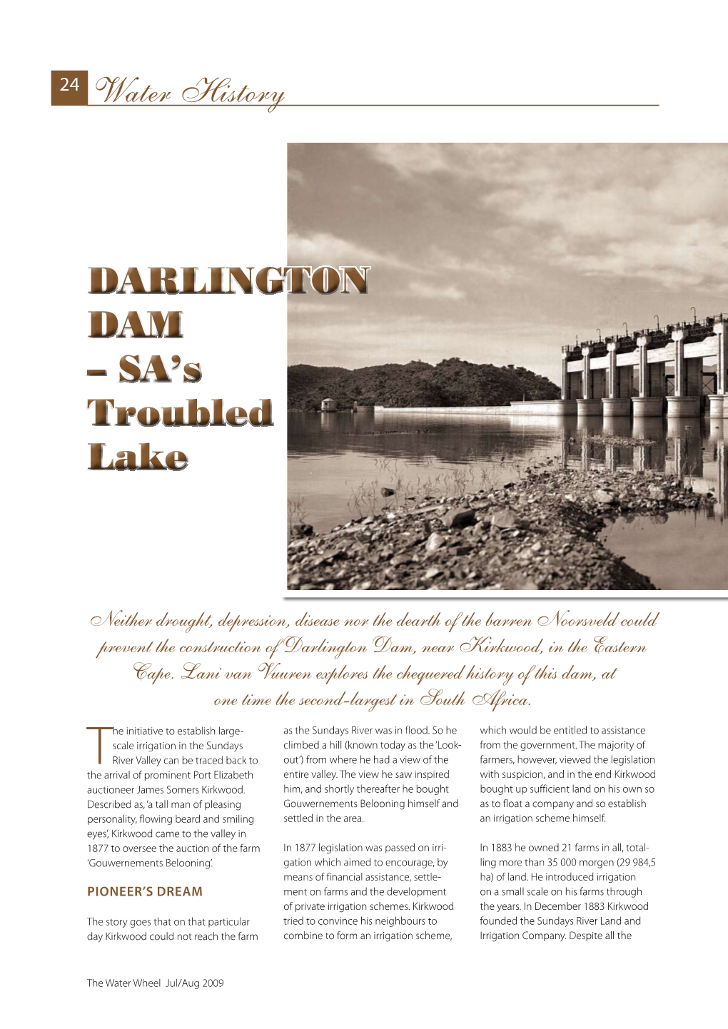 Darlington Dam – SA’S Troubled Lake