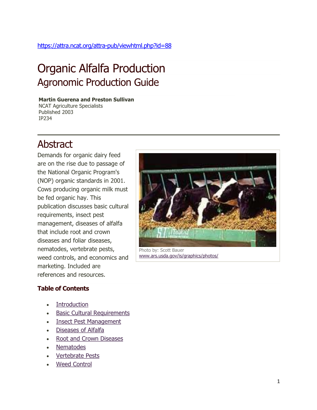 Organic Alfalfa Production Guide