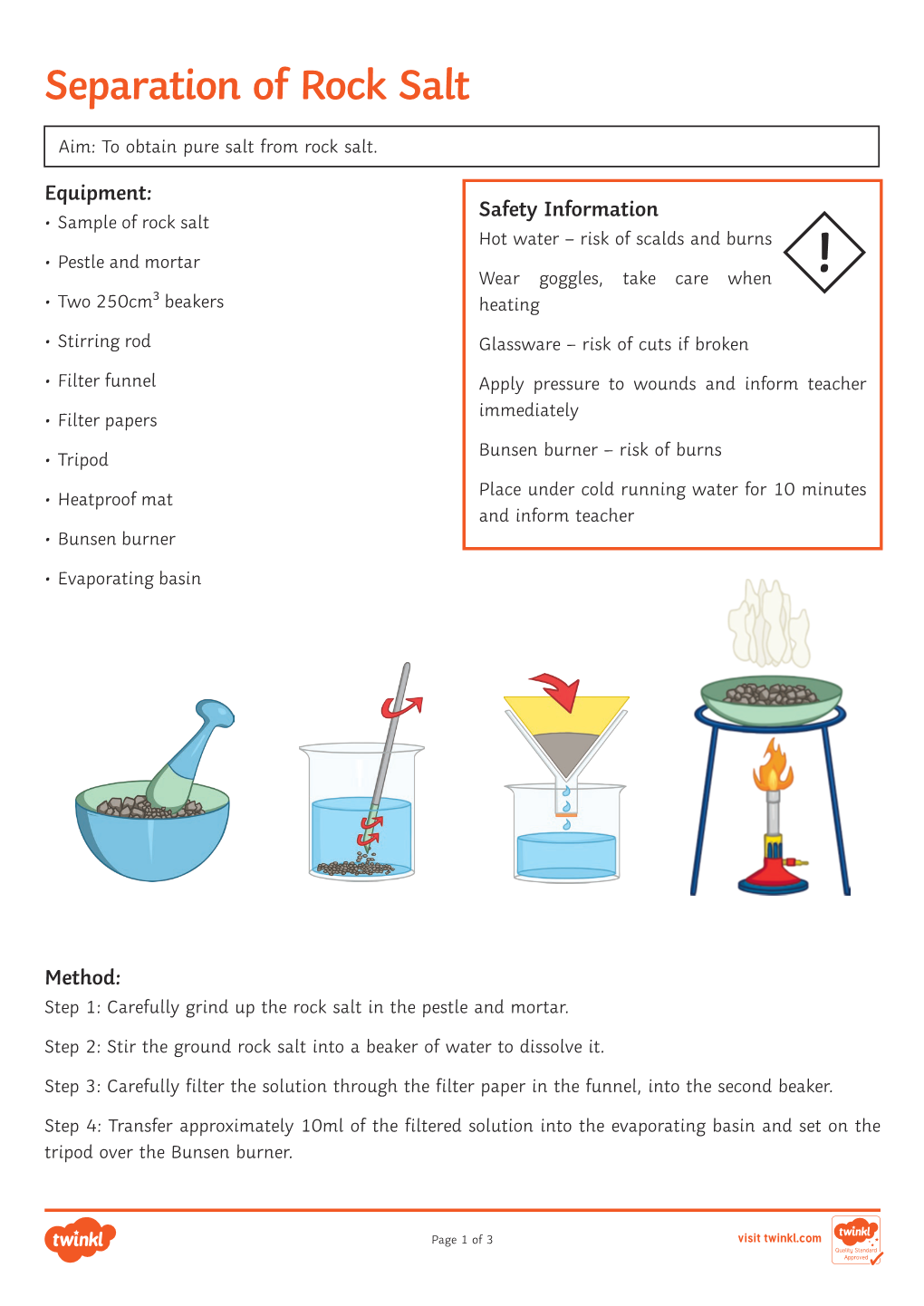 Separation of Rock Salt