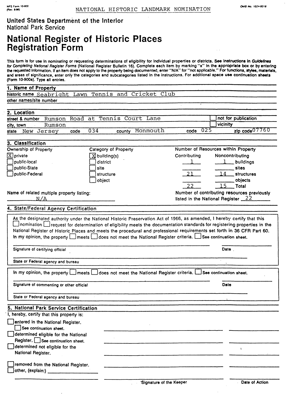 National Register of Historic Places Registration Form