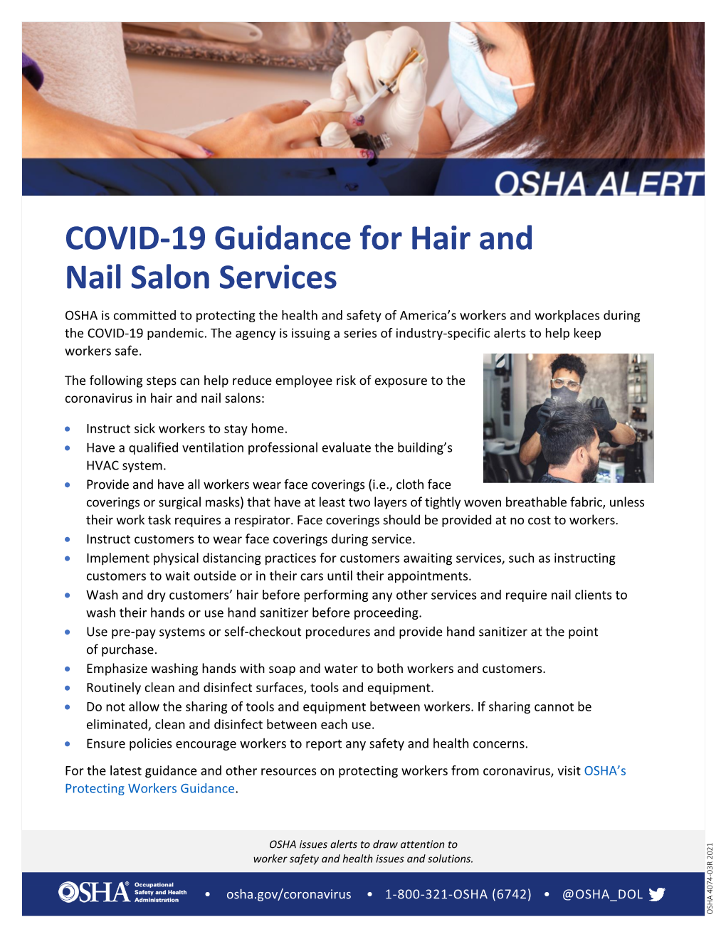 COVID-19 Guidance for Hair and Nail Salon Services