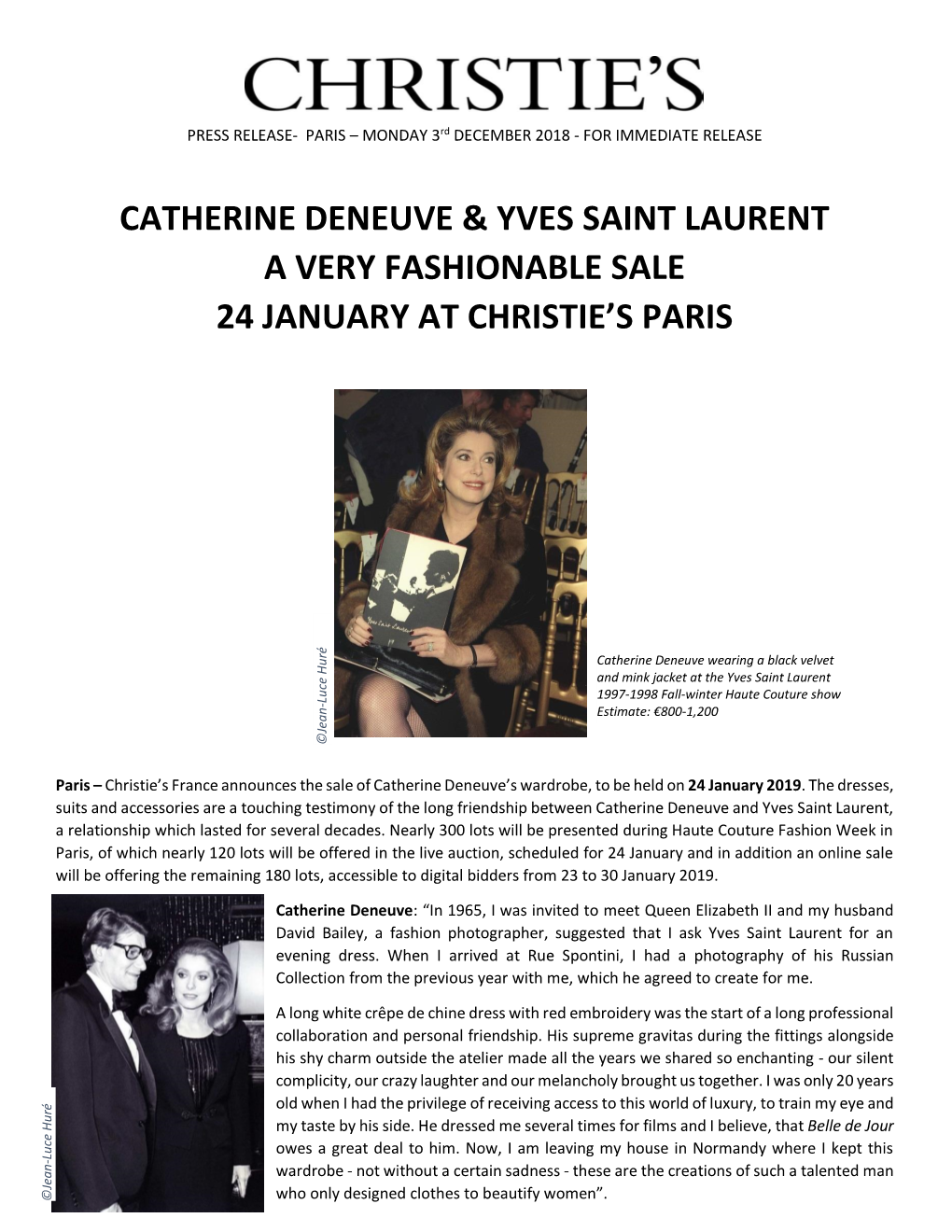 Catherine Deneuve & Yves Saint Laurent a Very