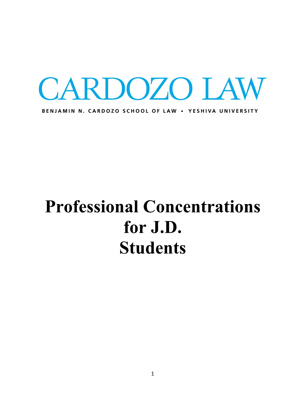 Professional Concentrations for J.D. Students