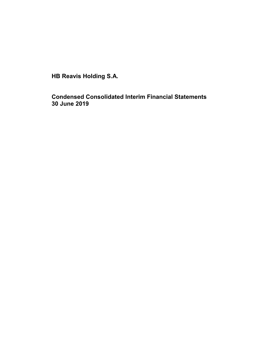 HB Reavis Holding S.A. – Condensed Consolidated Interim Financial