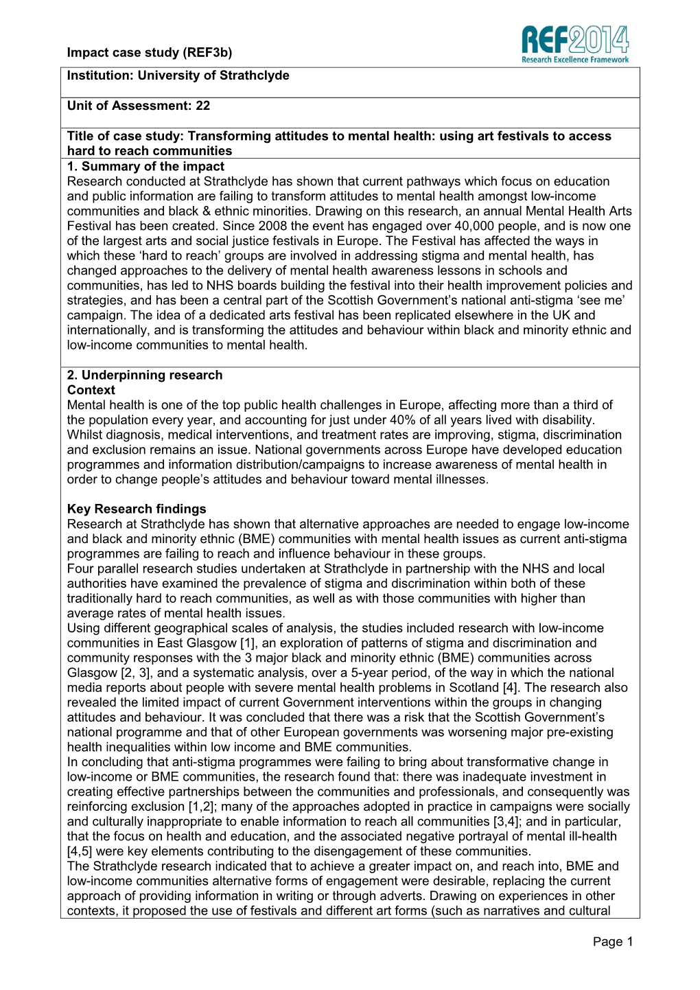 Impact Case Study (Ref3b) Institution: University of Strathclyde